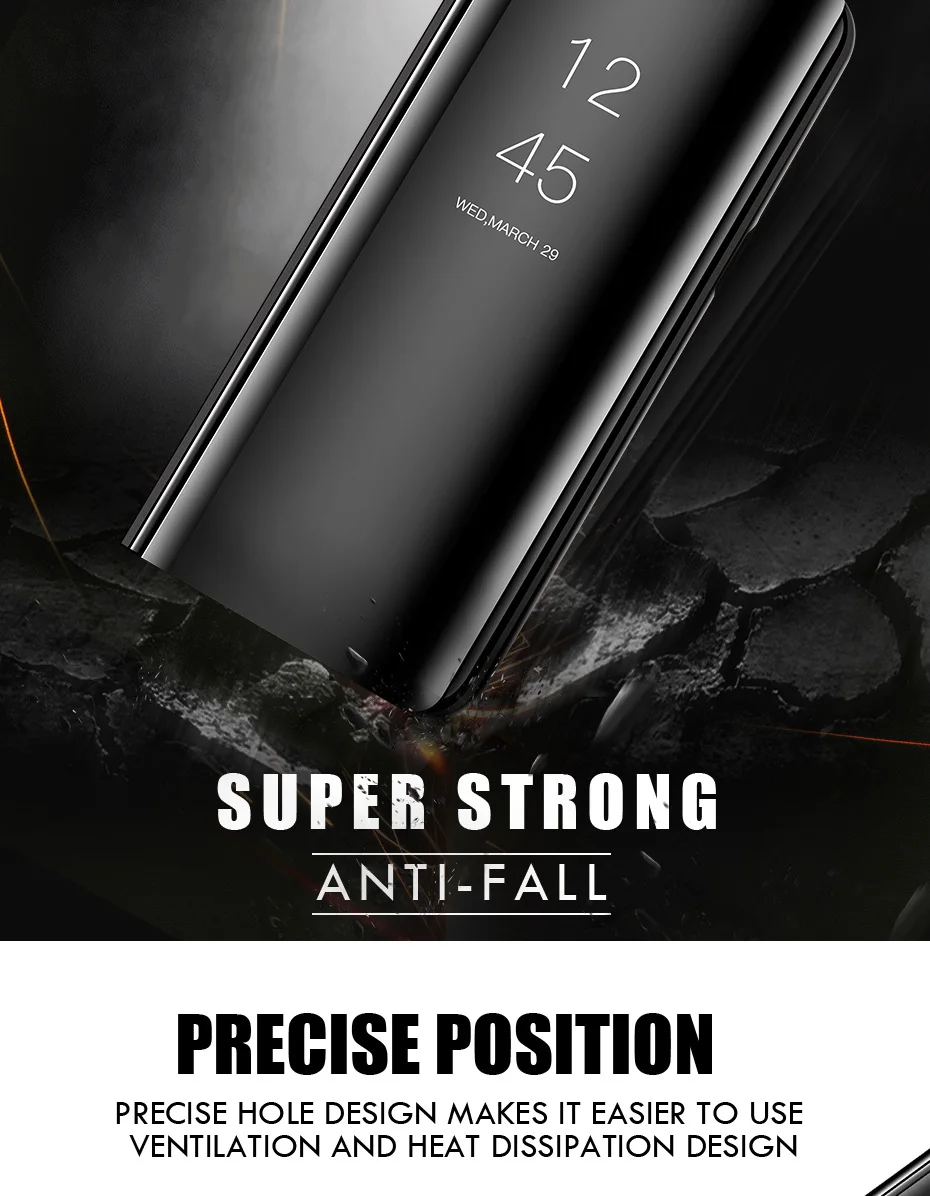 Умный зеркальный чехол для телефона для samsung Galaxy S10 S9 S8 плюс S10E A6 A8 A7 Note 8 9 A10 A30 A40 A50 A60 A70 M10 M20 M30 крышка