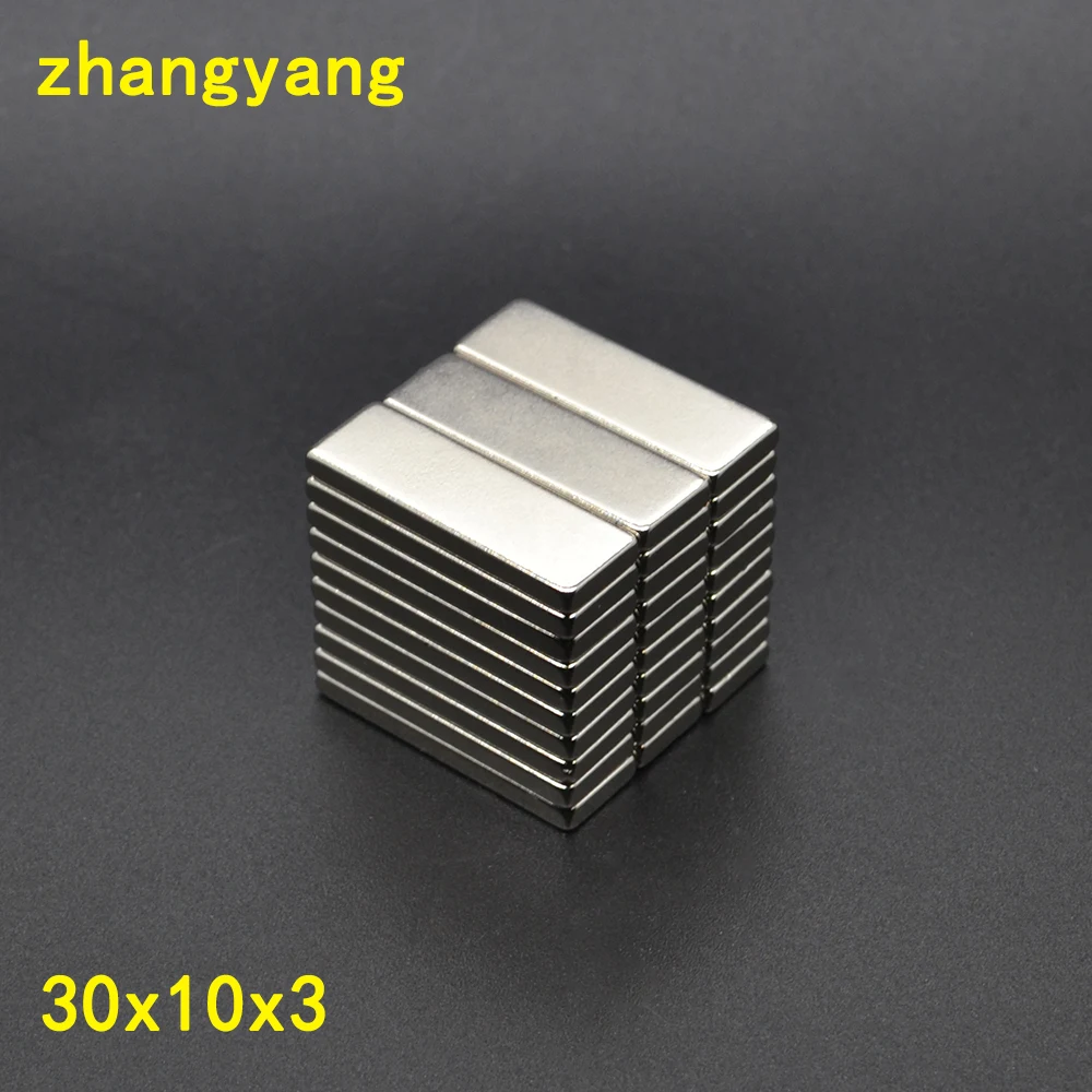 2 шт. 30 мм x 10 3 N35 сильный бар кубовидный блок магнитов 30x10x3 редкоземельный