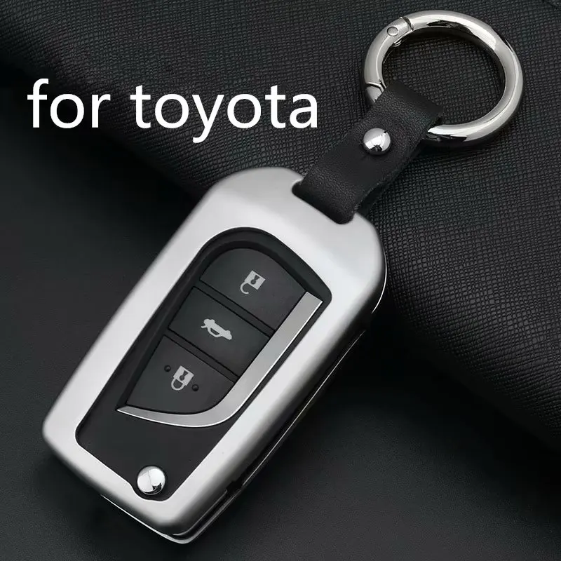Чехол для автомобильного ключа из алюминиевого сплава и кожи чехол сумка Toyota Land