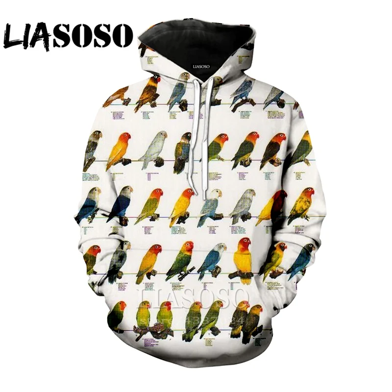 LIASOSO женская модная парная толстовка с изображением попугая аниме хип хоп homme 2019