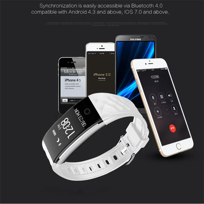 S2 Bluetooth 4 0 смарт браслет для женщин монитор сердечного ритма OLED Фитнес с шагомером