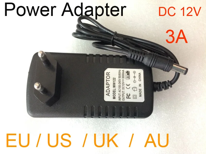 Высококачественный адаптер питания 110 ~ 240 В EU/US/UK/ AU DC 12 3A smd 5050 3528 5630 светодиодный