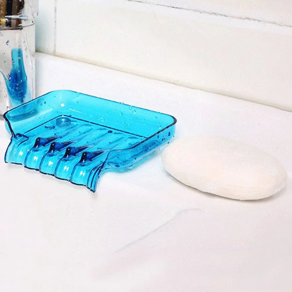 1pc Plastic Soap Dish Tray For Shower Holder Sink Sponge Drainage Non slip Box Kitchen Bathroom Accessories|Портативные мыльницы|