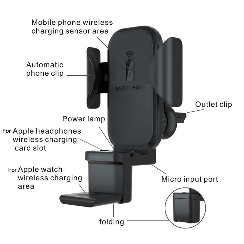 Беспроводное зарядное устройство 3 в 1 для Apple watch 4 2 Airpods держатель телефона iPhone