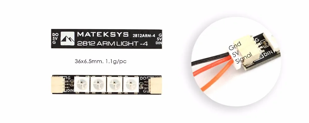 Светодиодный контроллер matek System 2812 2 ~ 6 S светодиодный модуль управления с 5 В BEC &amp