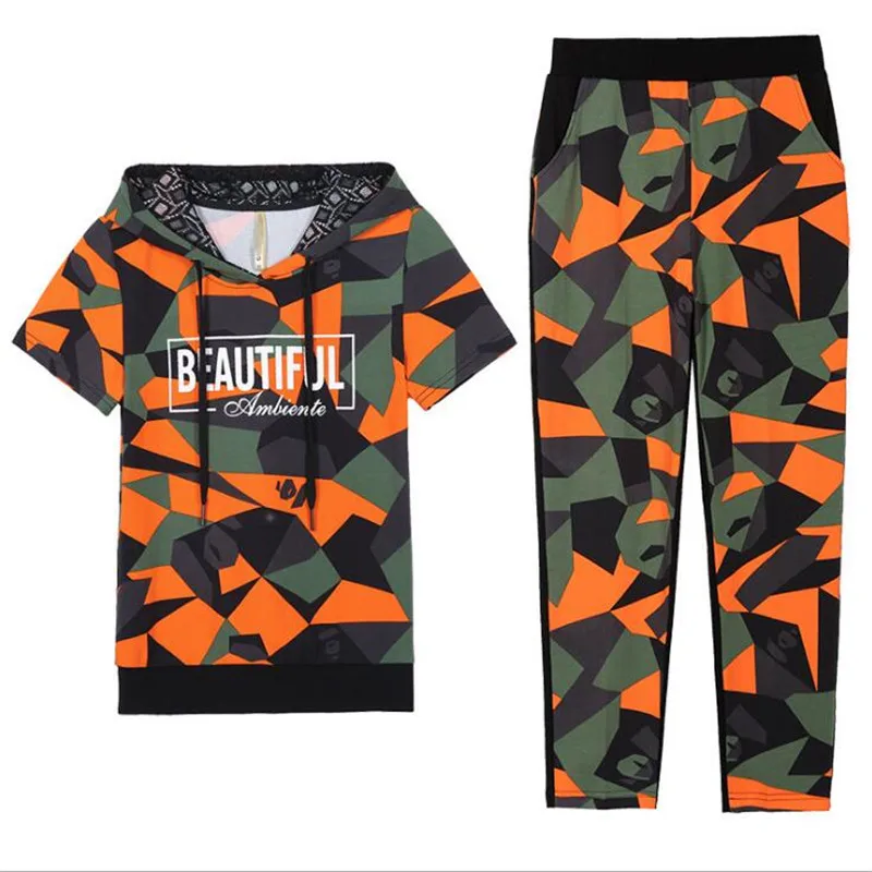 

Womens Two Piece Hoodies Top jogging Spring Summer Camouflage print Tracksuit Sporting Female tracksuit