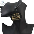 Серьги-подвески SOMESOOR из резного черного дерева в африканском стиле