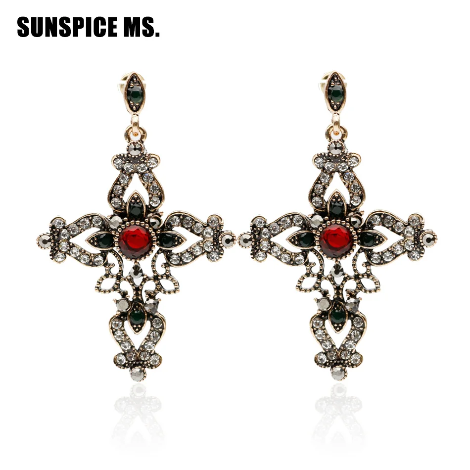 Религиозное ювелирное изделие роскошные женские серьги с крестом античное