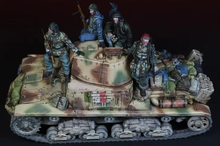 Фигурка из неокрашенной смолы в масштабе 1/35 итальянская желтовато-коричневая