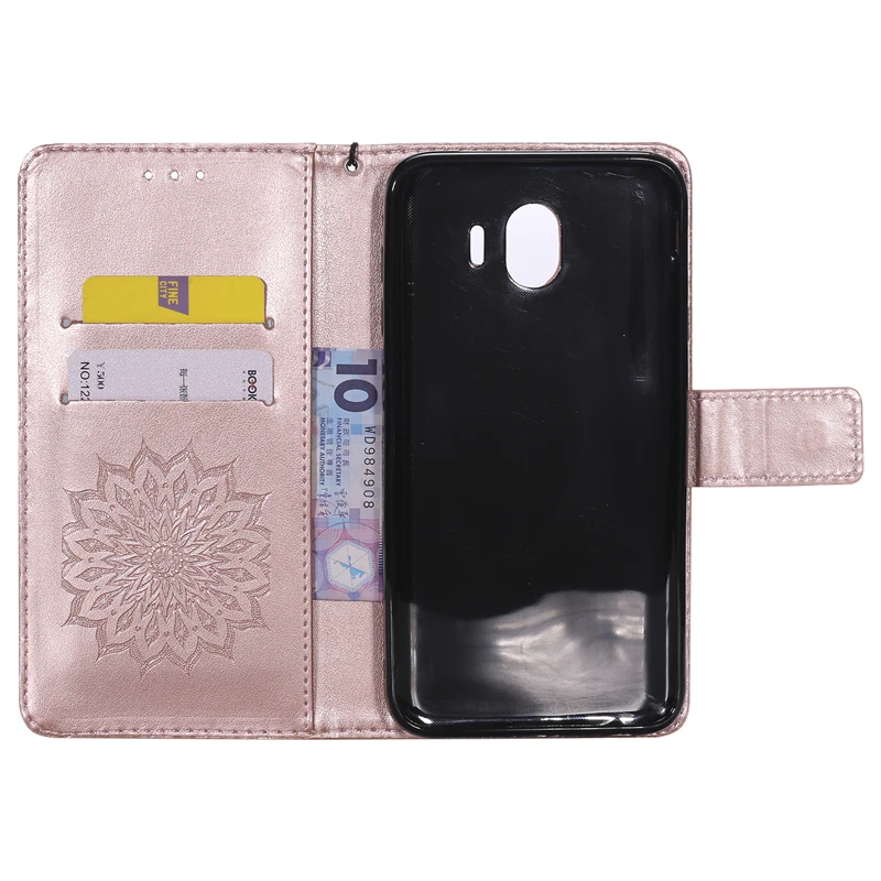 Luxury Retro Flip Wallet PU Leather+Silicon Cover For Samsung J4 2018 EU Case phone Fundas | Мобильные телефоны и