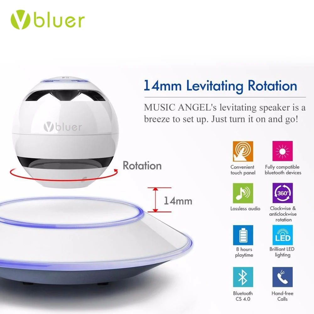 2017 качество звука Портативный Беспроводной плавающий Orb Bluetooth Динамик LED