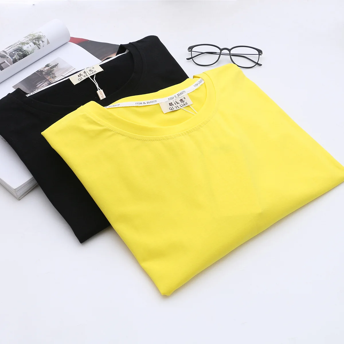 5 XL Плюс Размер Топы тройники Женские повседневные с коротким рукавом длинный