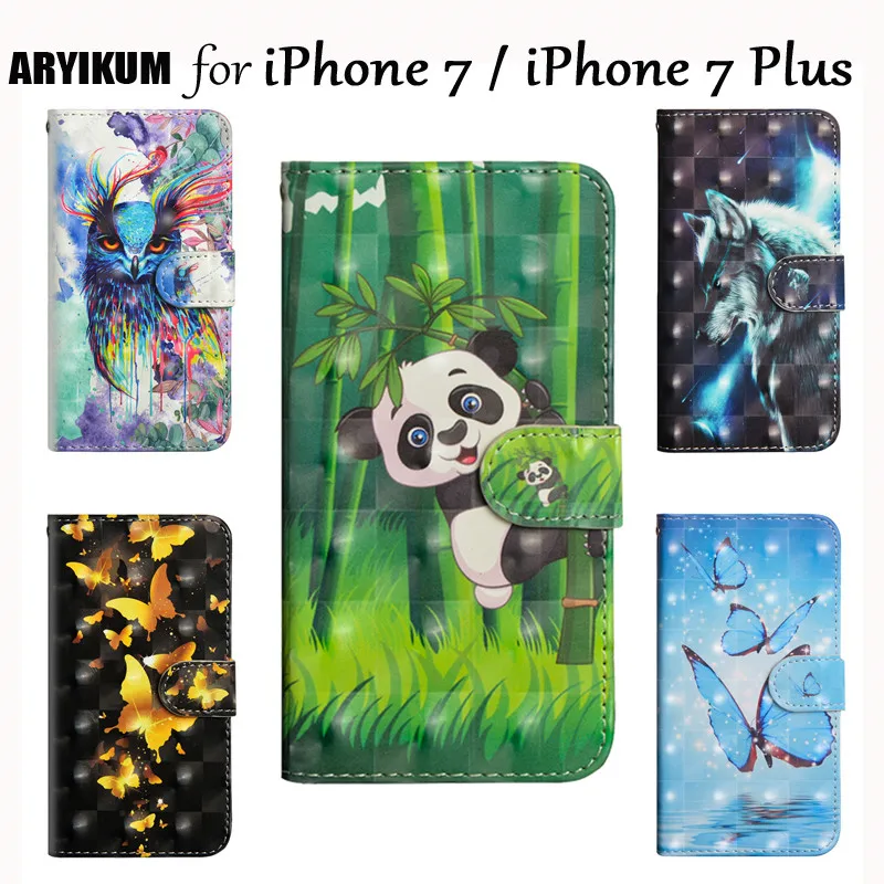 Для iPhone 7 Plus Флип PU кожаный бумажник-книжка чехол для Coque i Phone Apple роскошный |