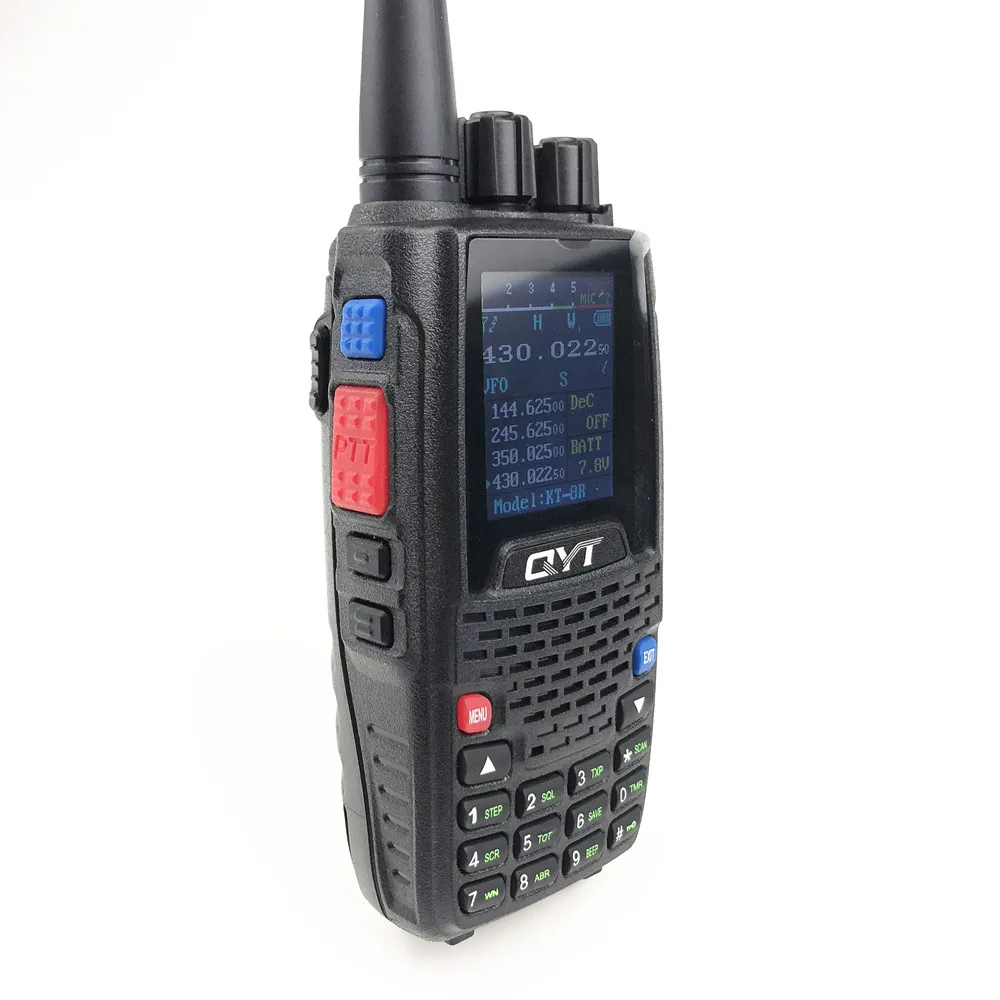QYT KT 8R Quad Band handheld radio 136 174MHz 220 260MHz 400 480MHz 350 390MHz 5W цветной дисплей двухстороннее радио