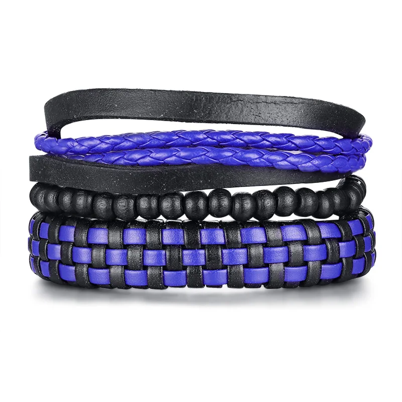 Kemstone Bohemian Wooden Beads Elastic Rope PU Alloy Multicolor Multi-layer Wrap Bracelet Jewelry Gifts For Men Women | Украшения и