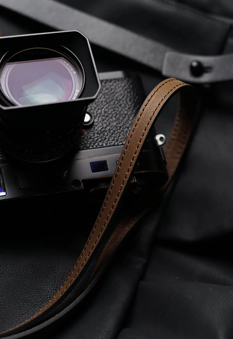 Mr.stone Handmade Genuine Leather Camera Shoulder Sling Strap, Double-sided Leather Photography Neck Strap, Fine Adjustable Length Belt for DSLR & Mirrorless Cameras image 5