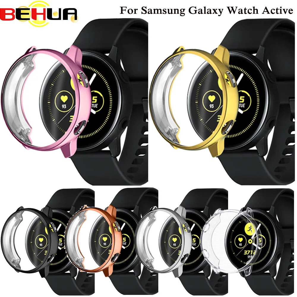 Мягкий защитный чехол для Samsung Galaxy Watch Active тонкий ТПУ с полным покрытием рамка