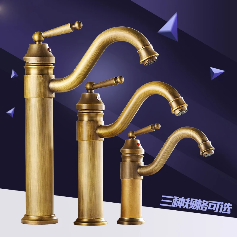 Латунный античный смеситель для ванной комнаты горячей и холодной воды|bathroom