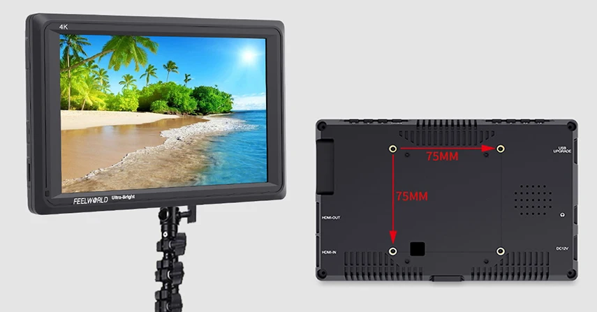 Feelworld FW279 7 дюймов ультра яркий 2200nit DSLR камера полевой монитор 4K HDMI Full HD 1920x1200 lcd ips монитор высокой яркости
