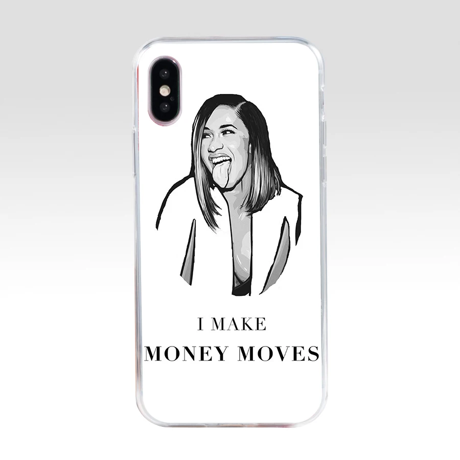 165H Cardi B Мягкий Силиконовый ТПУ чехол для телефона iphone 5 5s se X XR XS Max чехол|Бамперы| |