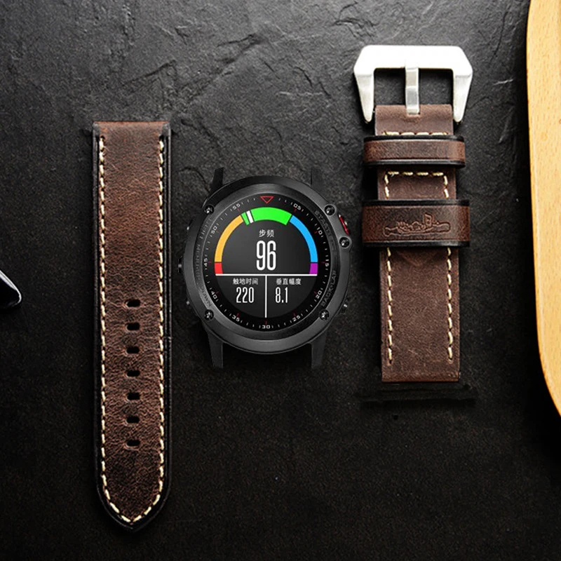 Ремешок из натуральной кожи для наручных часов Garmin Fenix 5 GPS 7 сентября|Ремешки