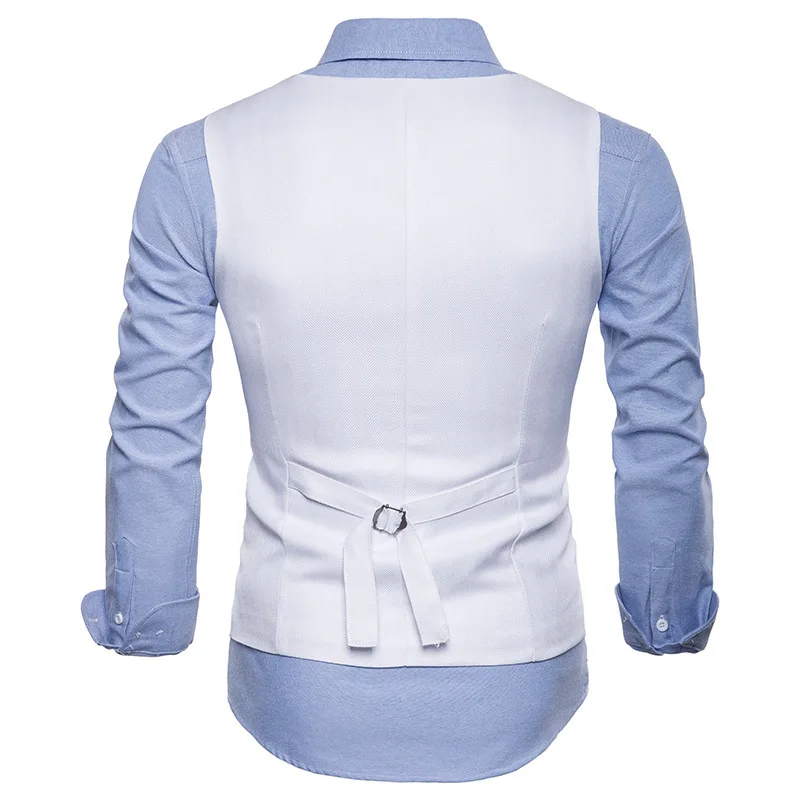 Белый жилет корейская мода тонкая мужская трендовая Повседневная джинсовая