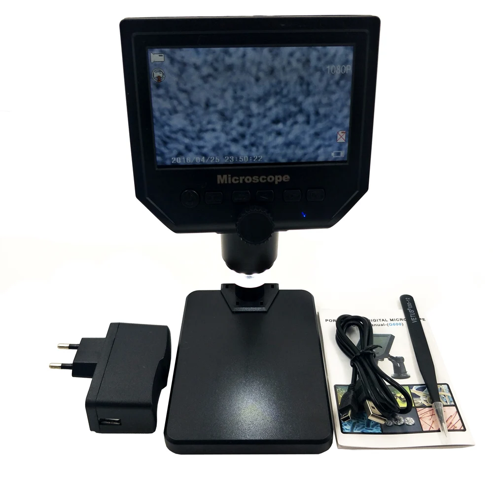 Цифровой ЖК микроскоп 4 3 дюйма 1 600x USB видеокамера рекордер HD 6 мегапикселей с