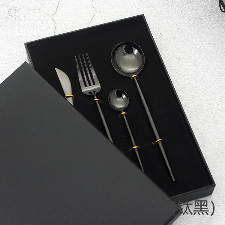 

4pcs/set Hot Dinner Set Cutlery Knives Forks Spoons Wester Kitchen Dinnerware Stainless Steel Home Party Tableware Set NEW