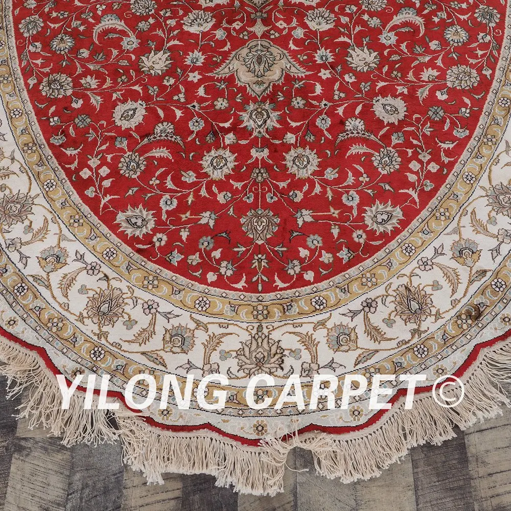 YILONG 6'x9' большой медальон Классический ручной работы Красный Овальный