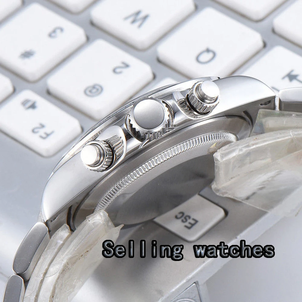 Новое поступление 39 мм парниш белый циферблат кварцевые мужские часы Твердый