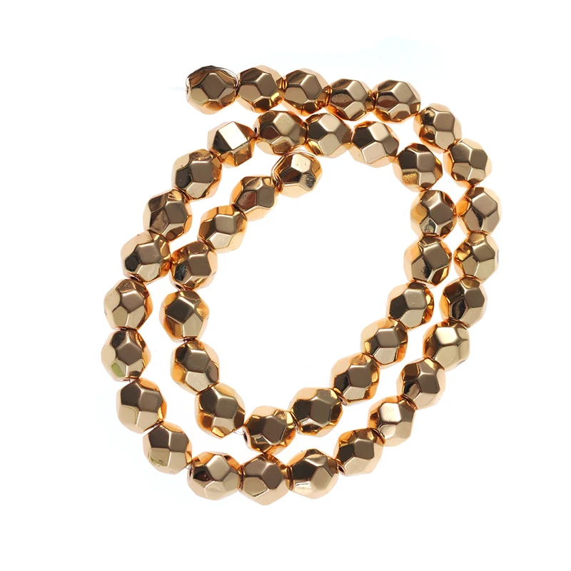 

Nature stone Round Faceted Bright Plated Hematite Beads Loose Beads 9*9mm 43Pcs For DIY Jewelry Making Accessories DIY Bracelet