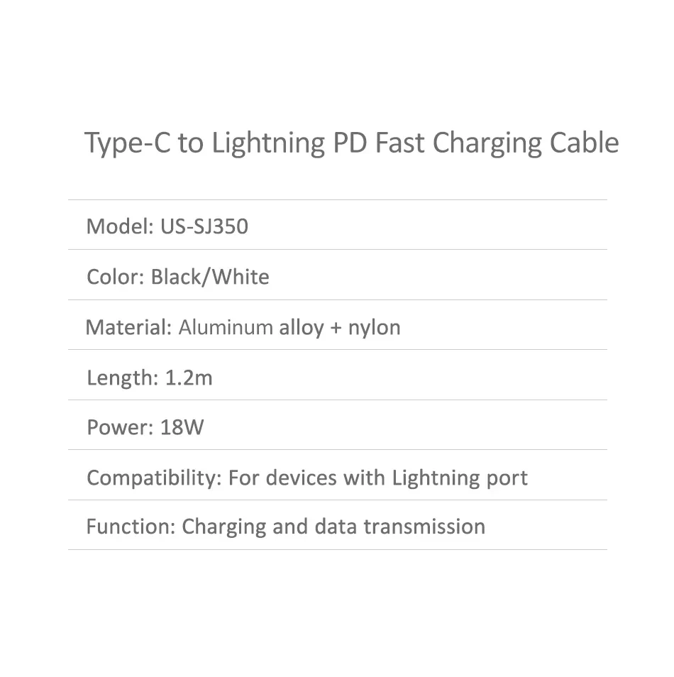 USAMS USB C кабель для iPhone X XS XR 18 Вт PD Быстрая зарядка usb type C кабель для зарядки данных для Macbook USB шнур