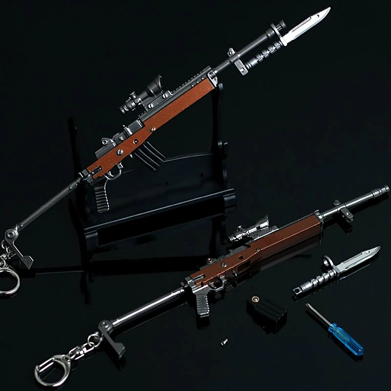 1 шт. 24 см Mini14 Металл Модель статический пушки можно повесить съемный клип и