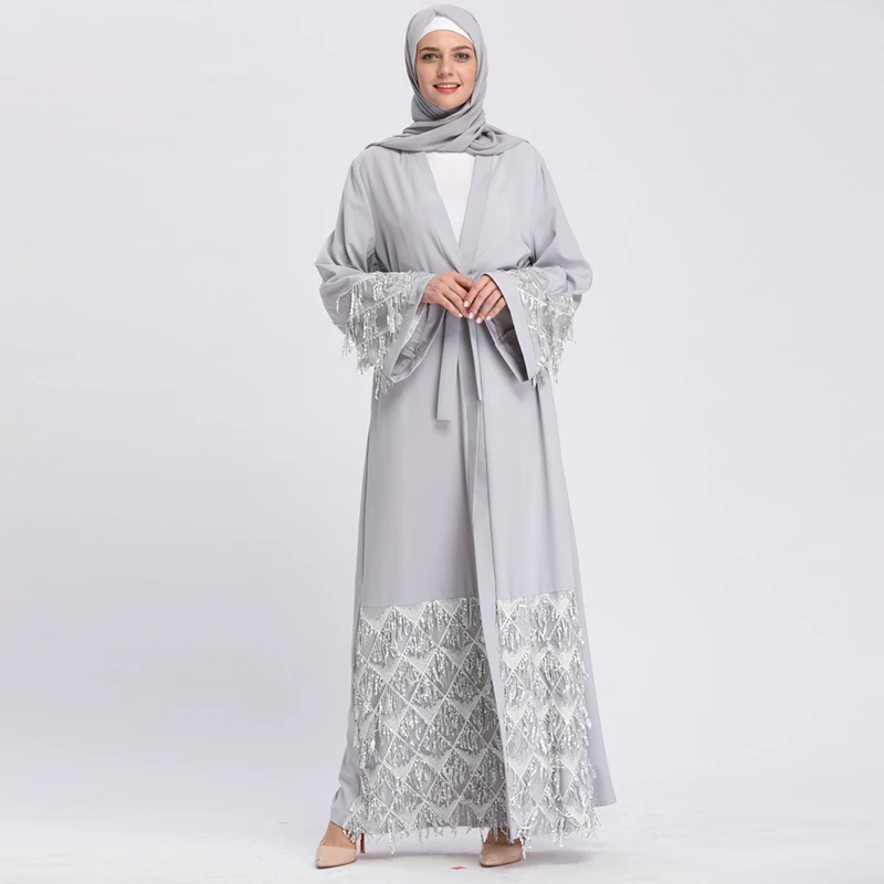 Кафтан абайя блестками мусульманский хиджаб платье джилбаб Катара ОАЭ халат