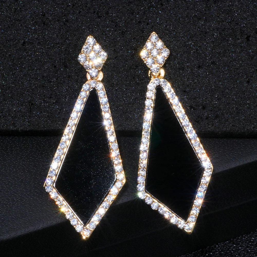 2018 New Style Deisgn Simple Geometric Earrings Brincos Luxury Crystal Long Drop For Women Fashion Party Jewelry WX071 | Украшения и