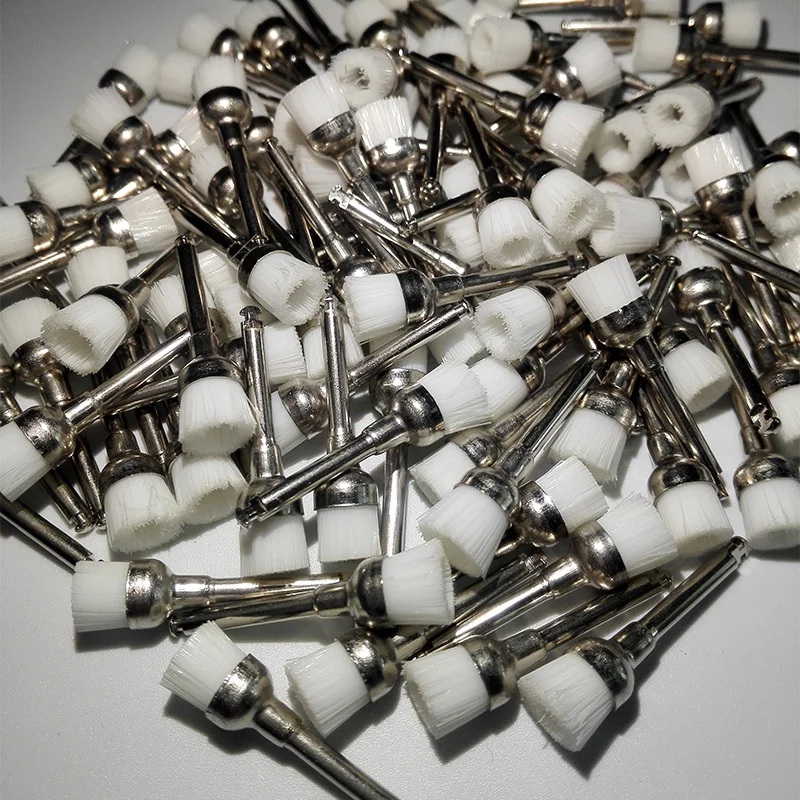 100 шт/50 шт зубные проточенные полировальные щетки защелки белого цвета Юниор