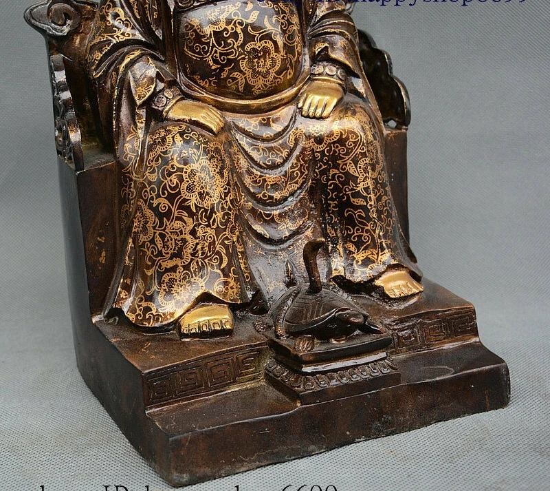 Старый китайская бронза Zhenwu император Ю Сан Zhenjun Xuandi Jin que инкарнация статуя | Дом и