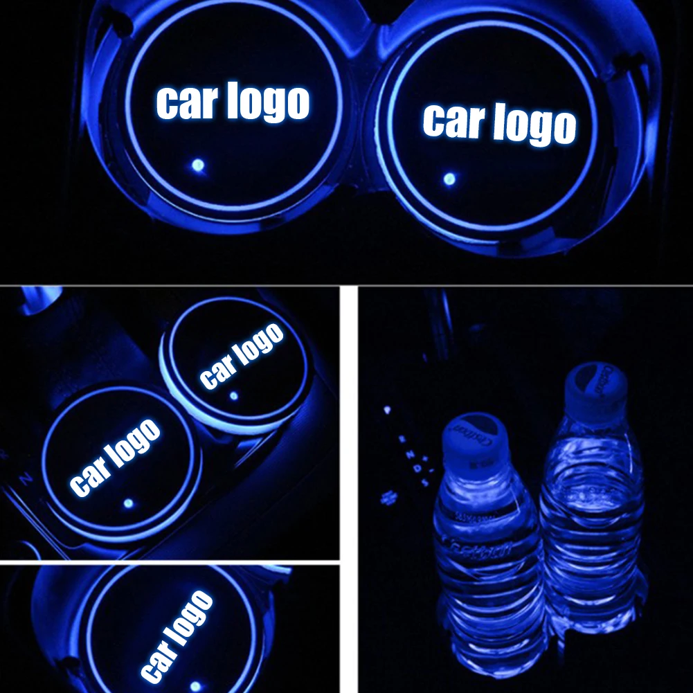 СВЕТОДИОДНЫЙ Автомобильный подстаканник с логотипом подставка для бутылок