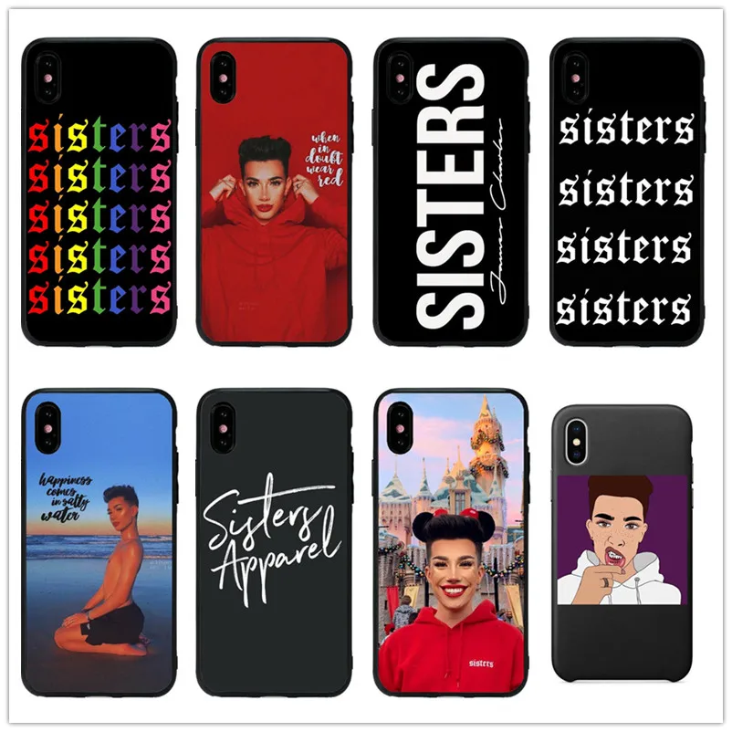 Сестры James Charles чехол для iPhone X XR xsmax 8, 8 Plus, 7, 7 Plus, 6 S Plus SE популярный тренд Charles сестра Мягкий силиконовый чехол для телефона