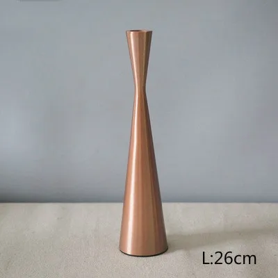 Rose Gold L 3 цвета Европейский подсвечник обету подсвечники Золотая свеча стенд одного начальник Таблица орнаменты Свадебное Украшение Аксессуары - Цвет: Rose Gold L