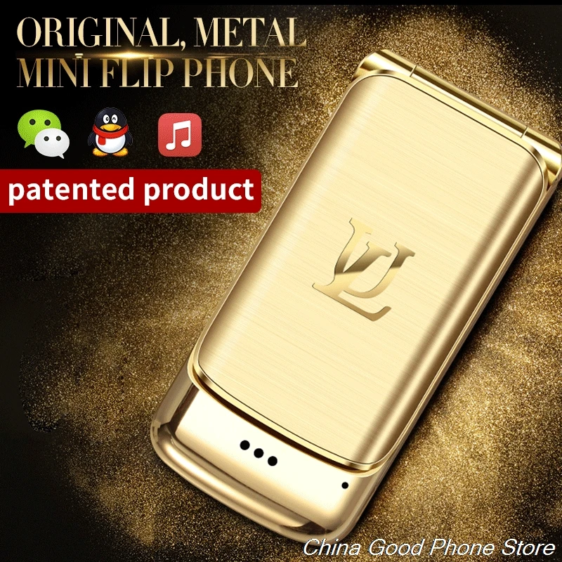 Металлический корпус флип телефон Ulcool V9 1,54 ''маленький экран Bluetooth Dialer fm-радио анти-потеря супер мини мобильный телефон
