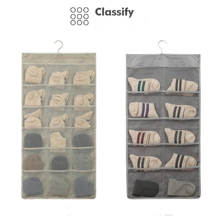 Двусторонняя платяной шкаф сетки карманы органайзер для вещей нижнего белья