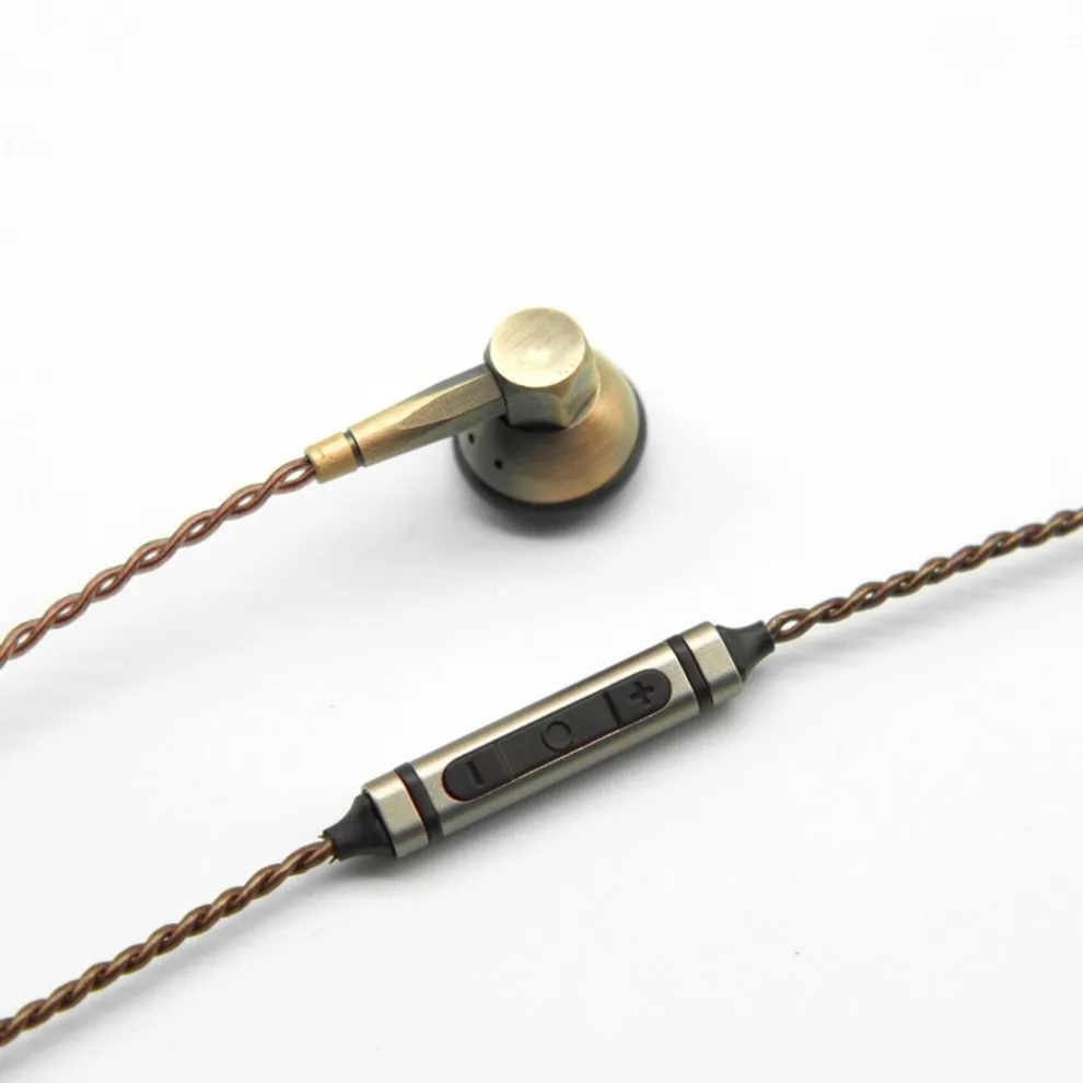 Copper With Mic Металлические Hifi наушники FAAEAL Datura-X, наушники-вкладыши «сделай сам», динамические наушники с плоской головкой, музыкальные наушники с микрофоном - Цвет: Copper With Mic