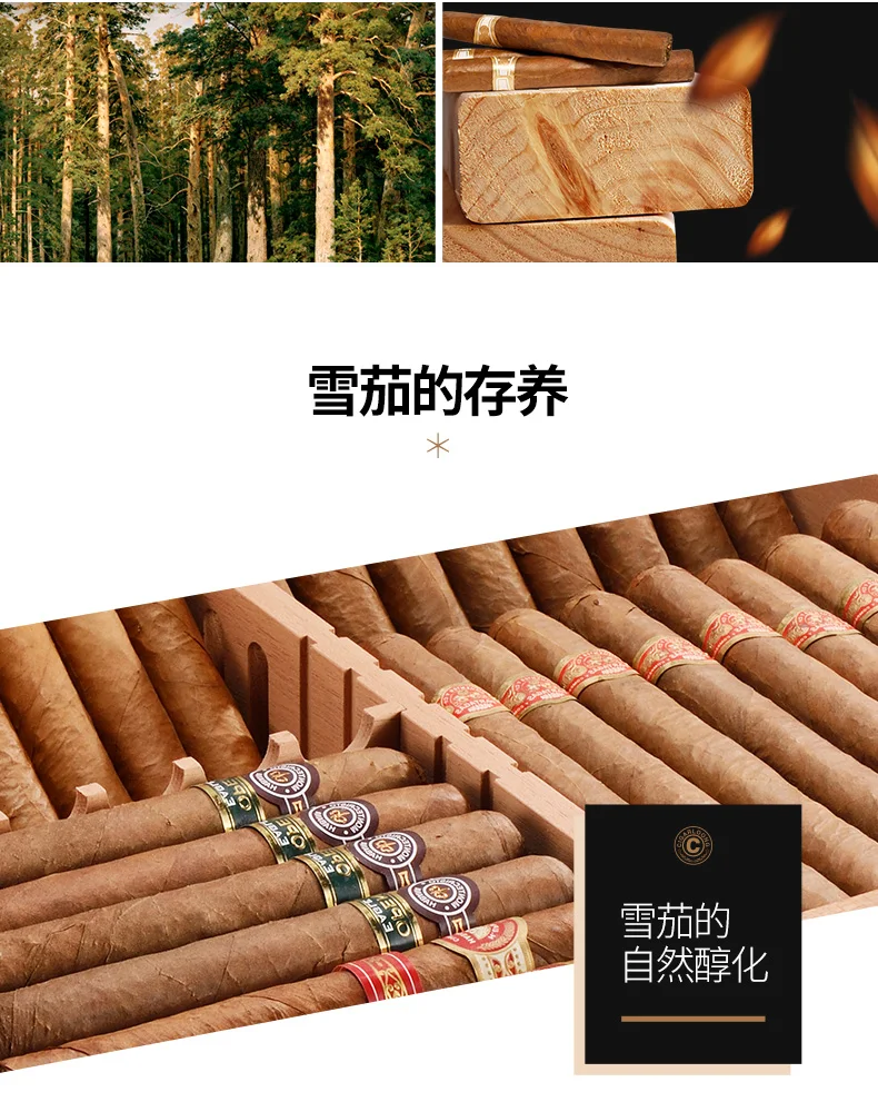 Дерево кедра с подкладкой Humidor 3 ящика для COHIBA сигары увлажняющий ящик HH-1005B