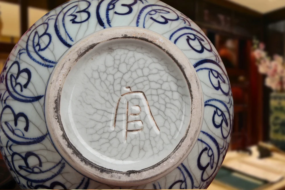 Цзиндэчжэнь керамическая Античная Сине-белая фарфоровая официальная Обжиговая