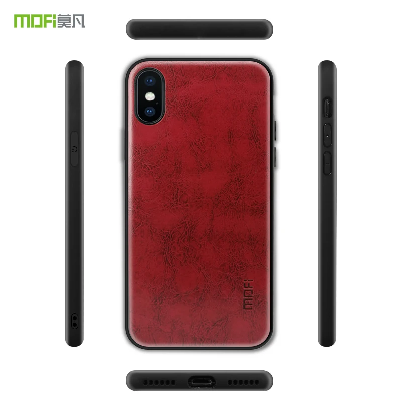 Чехол для iPhone X оригинальный роскошный силиконовый чехол MOFI из ПУ кожи защита