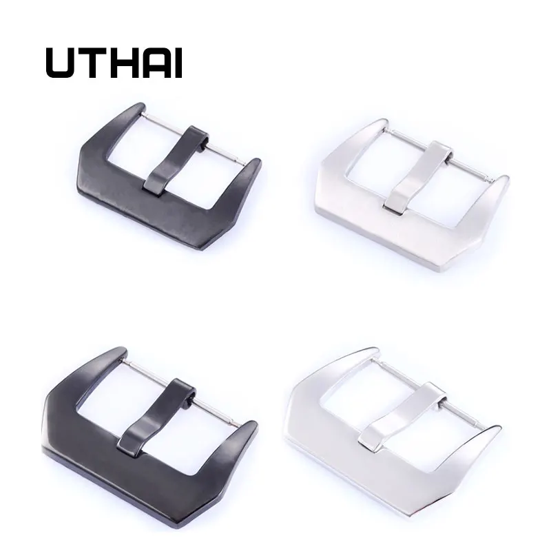 UTHAI T06 металлическая пряжка для часов 18 26 мм мужской ремешок серебристо черный