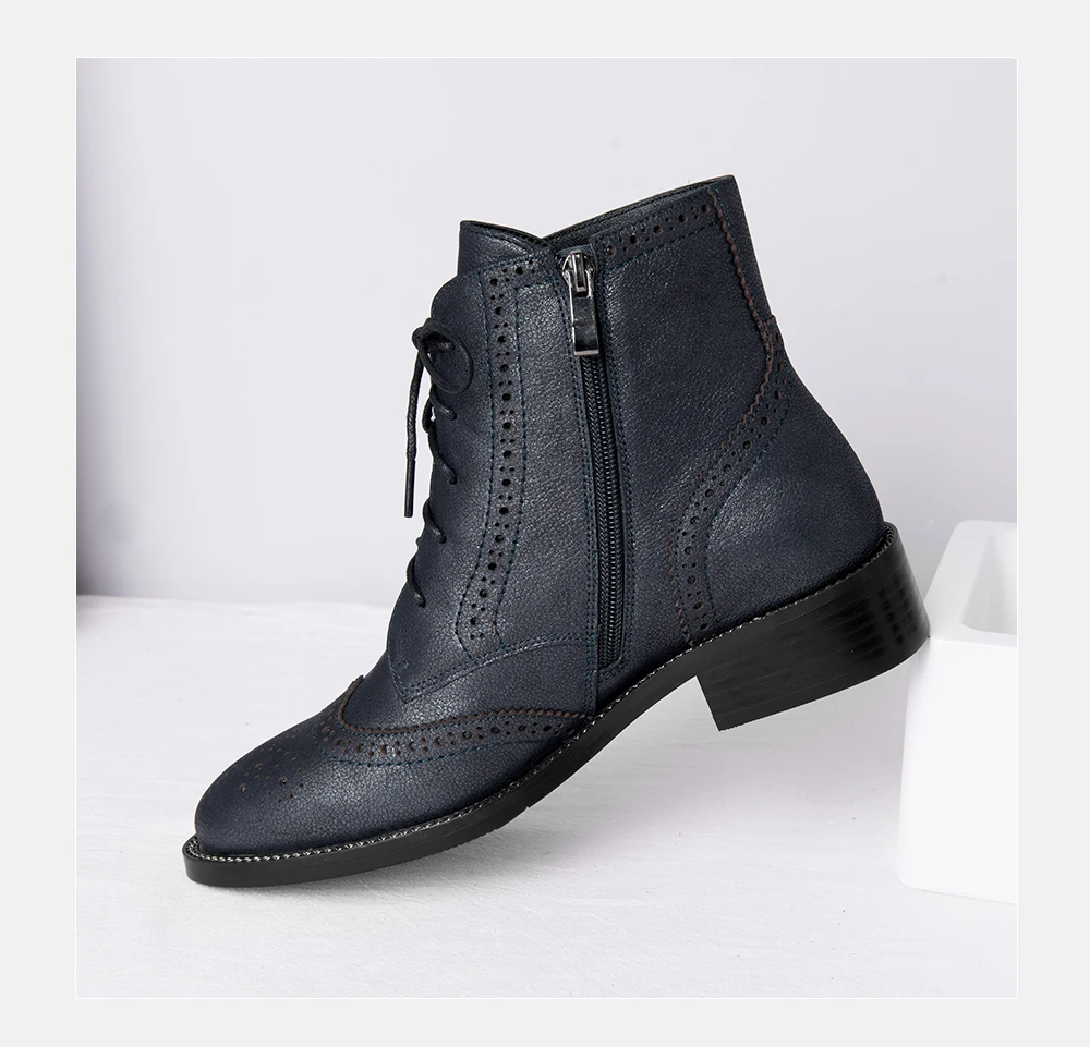 SOPHITINA/Уникальные женские ботинки ручной работы из натуральной кожи; теплая зимняя обувь черного цвета на квадратном каблуке в стиле ретро; теплые ботинки с ремешком на щиколотке; M34