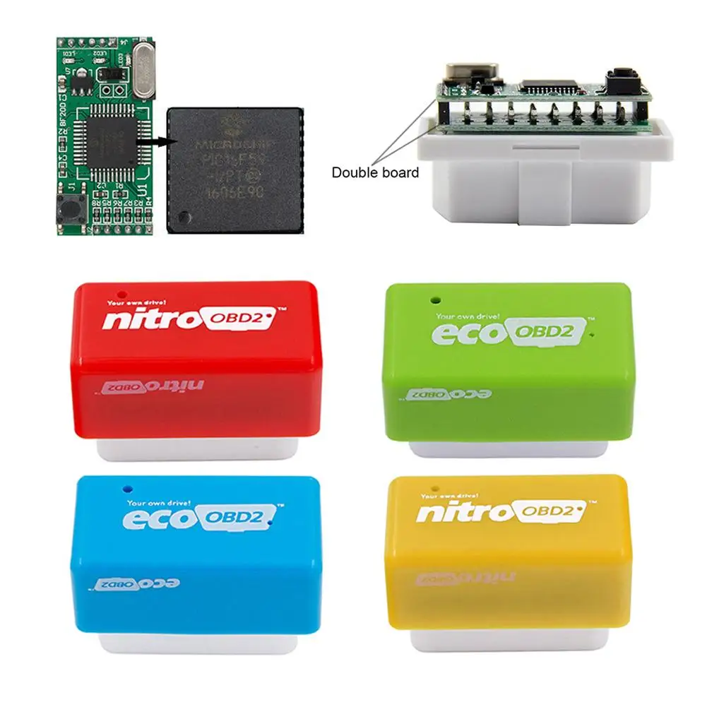 Умный двухчиповый привод Nitro Obd2 эко чип тюнинговая коробка обновления питания