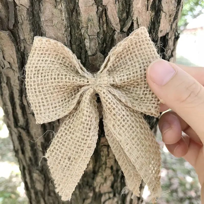 Банты из мешковины сделай сам 10 шт./лот подарочная корзина банты ленты узлы для